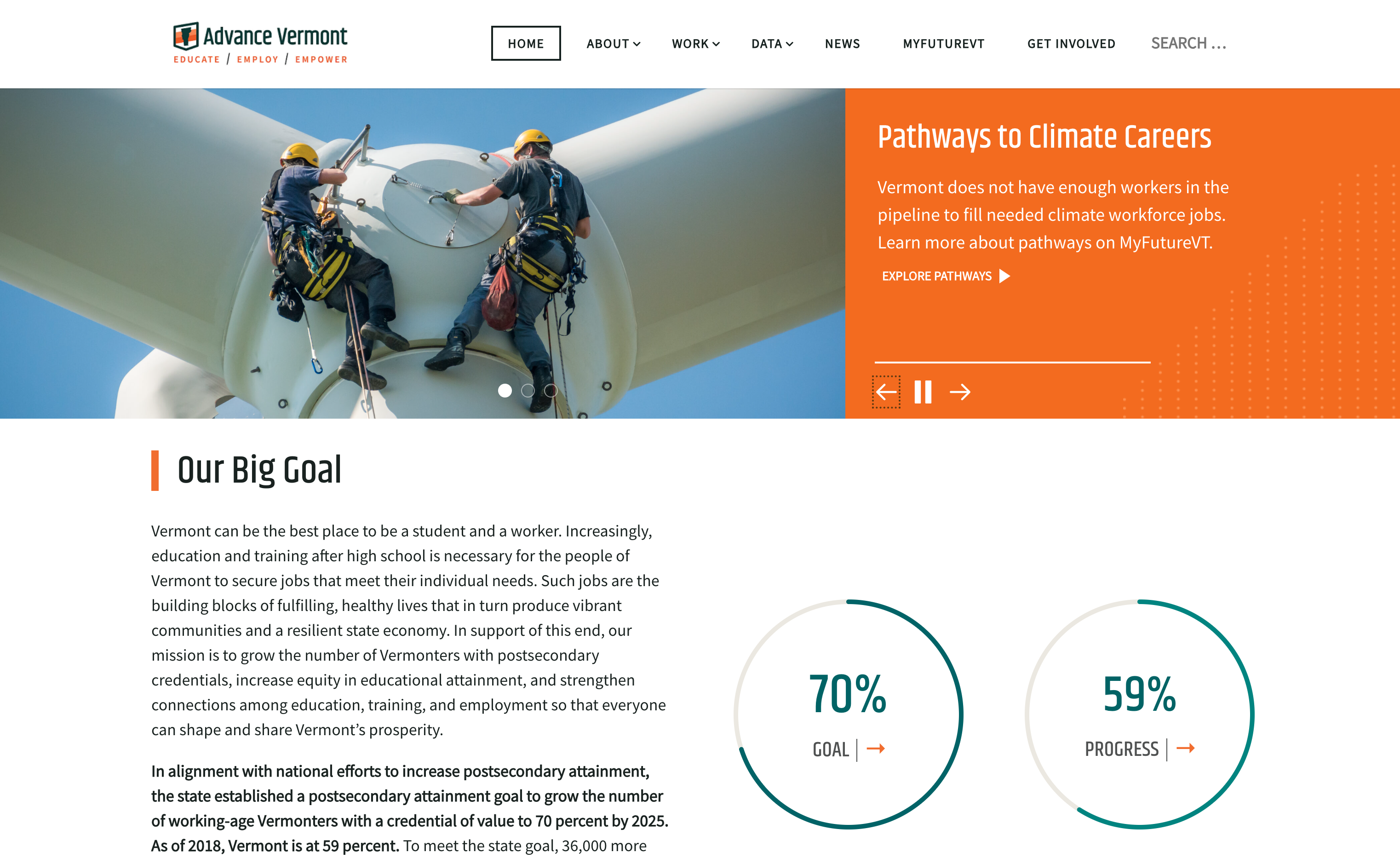 Advance Vermont Homepage